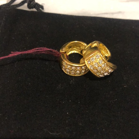 Cubic Zirconia Ear Hugger Hoops-Boutique - Picture 7 of 9